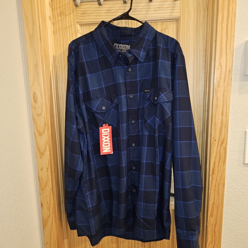 Dixxon Flannel Blue/Black Plaid Size XXL